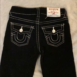 Black corduroy True Religion jeans